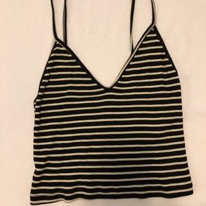 Black and white stripped crop top